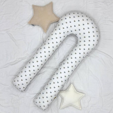 Подушка для вагітних Сердечка із сірим велюром