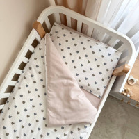 Змінна постіль фланель Сердечка бежеві