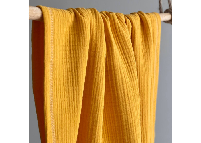 Плед муслін жатка гірчиця без бахроми