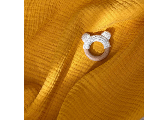 Плед муслін жатка гірчиця без бахроми