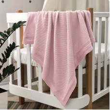 Плед бавовна Рогожка рожевий