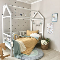 Комплект постільної білизни підліток поплін гірчиця/мята