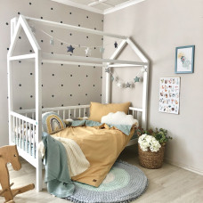 Комплект постільної білизни підліток поплін гірчиця/мята