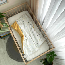 Плед-конверт з ковдрою Горошки гірчиця