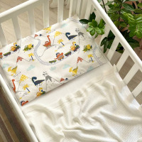 Наволочка поплін 40 х 60 Діно в паровозиках 370000