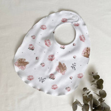 Слинявчик трикотаж рубчик Півонії