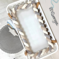 Бортик-коса бежевий/молочний/сірий 3,6м на всі сторони ліжечка