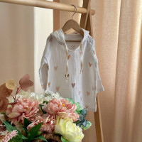 Туніка дитяча муслін Сердечка бежеві