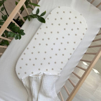 Простирадло у візочок Зірка велика бежева на білому