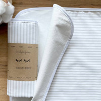 Непромокаюча пелюшка Поплін/Мембрана Полоска сіра