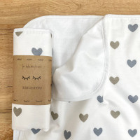 Непромокаюча пелюшка Поплін/Мембрана Сердечка бежеві 45х75