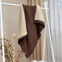 Плед вязаний Teddy Рогожка new шоколад