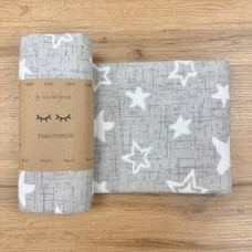 Пелюшка фланель Зірки на сірому