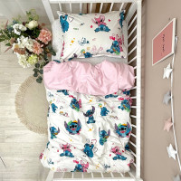 Комплект постільної білизни підліток 1,5 Stich/рожевий (підковдра+наволочка)