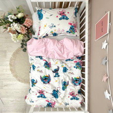 Комплект постільної білизни підліток 1,5 Stich/рожевий (підковдра+наволочка)