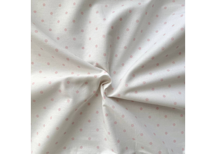 Непромокаюча пелюшка Поплін/Мембрана Горох рожевий на білому 45х75