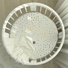 Простирадло дитяче Акварельний горошок гірчиця 70х70