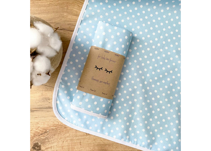 Пелюшка непромокаюча Горошок на блакитному