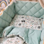 Комплект постільної білизни для новонародженого Baby Mix Bamby з друзями, колір мятний