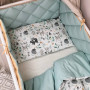 Комплект постільної білизни для новонародженого Baby Mix Bamby з друзями, колір мятний