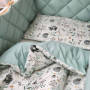 Комплект постільної білизни для новонародженого Baby Mix Bamby з друзями, колір мятний