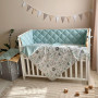 Комплект постільної білизни для новонародженого Baby Mix Bamby з друзями, колір мятний