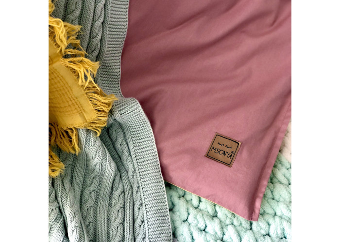 Комплект постільної білизни підліток поплін гірчиця/ягода