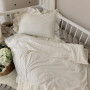 Комплект постільної білизни підліток варена бавовна з рюшем молочний
