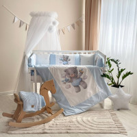 Комплект постільної білизни для новонародженого Kids toys Ведмедик блакитний NEW Комплект постільної білизни для новонародженого Kids toys Ведмедик блакитний NEW