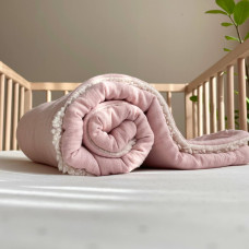 Плед муслін на хутрі Teddy пудра