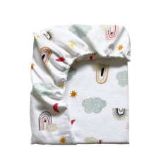 Простирадло фланель Веселки у хмаринках мята