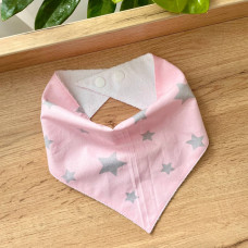 Слинявчик поплін Зірка сіра на рожевому (120133)