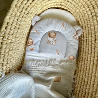 Подушка з вушками поплін Ведмедик у ковдрі сірий (130046)