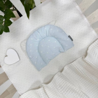 Подушка з вушками поплін Зірка розсип на блакитному (130046)