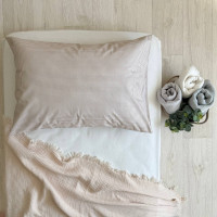 Наволочка поплін 50х70 Бежева клітинка (900000)