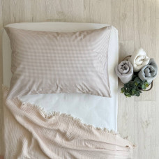 Наволочка поплін 50х70 Бежева клітинка (900000)