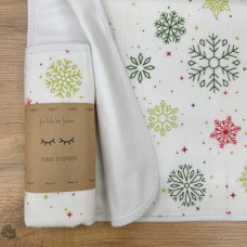 Непромокаюча пелюшка Фланель/Мембрана Сніжинки червоно-зелені