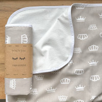 Непромокаюча пелюшка Поплін/Мембрана Корони на бежевому