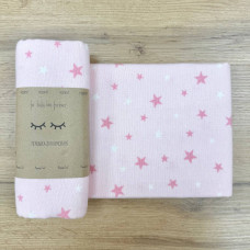 Пелюшка фланель Зірки рожеві на рожевому