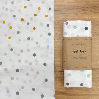 Пелюшка бязь Акварельні горошки гірчиця