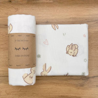 Пелюшка фланель Зайчики з сердечками