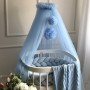 Балдахін з помпонами блакитний