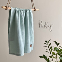 Плед муслін жатка мятний без бахроми