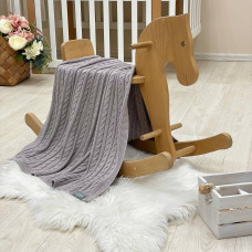 Плед бавовна Коса сірий