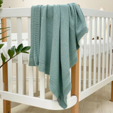 Плед бавовна Рогожка мята темна