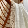 Плед муслін жатка Білий з мереживом Хвиля