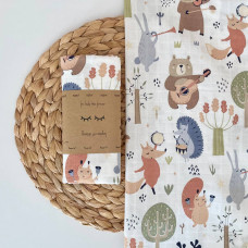 Пелюшка муслін Звірята музиканти на білому