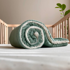 Плед муслін на хутрі Teddy малахіт