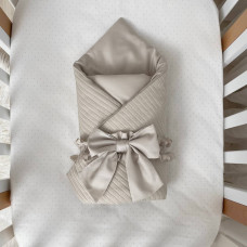 Плед-конверт з ковдрою + бантик DreamLand латте
