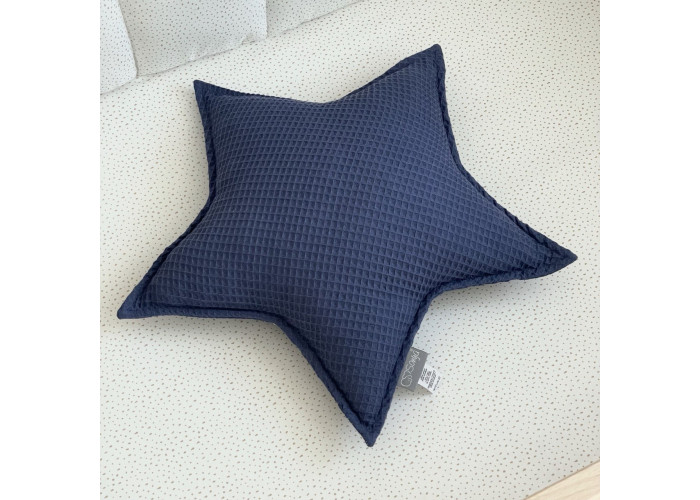 Подушка декор "Зірочка" вафля синій